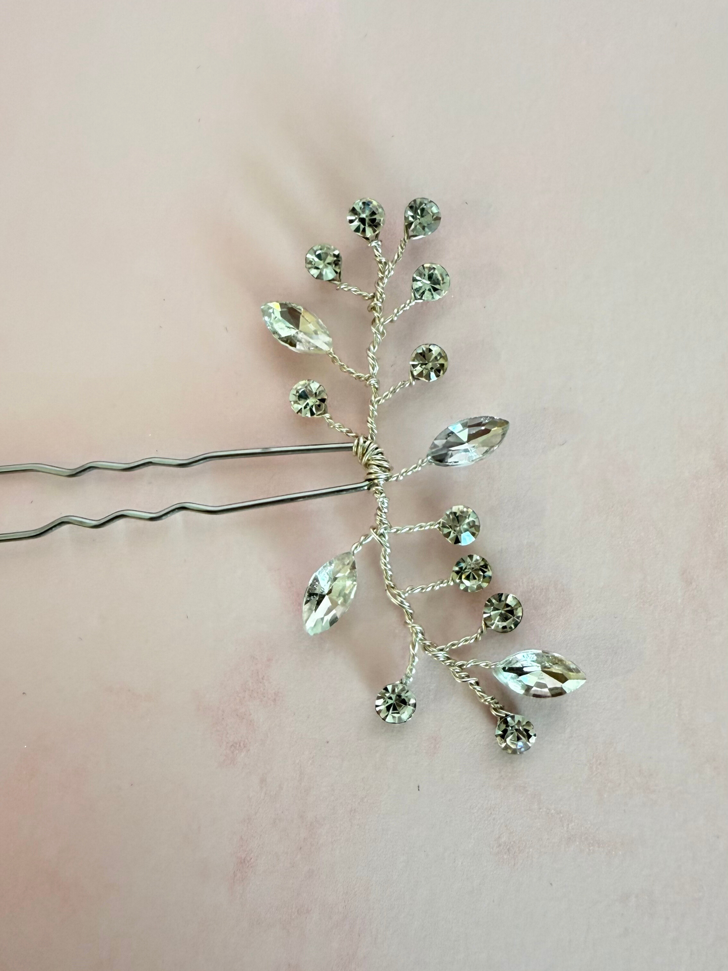 Hair Pin Cristales Plata