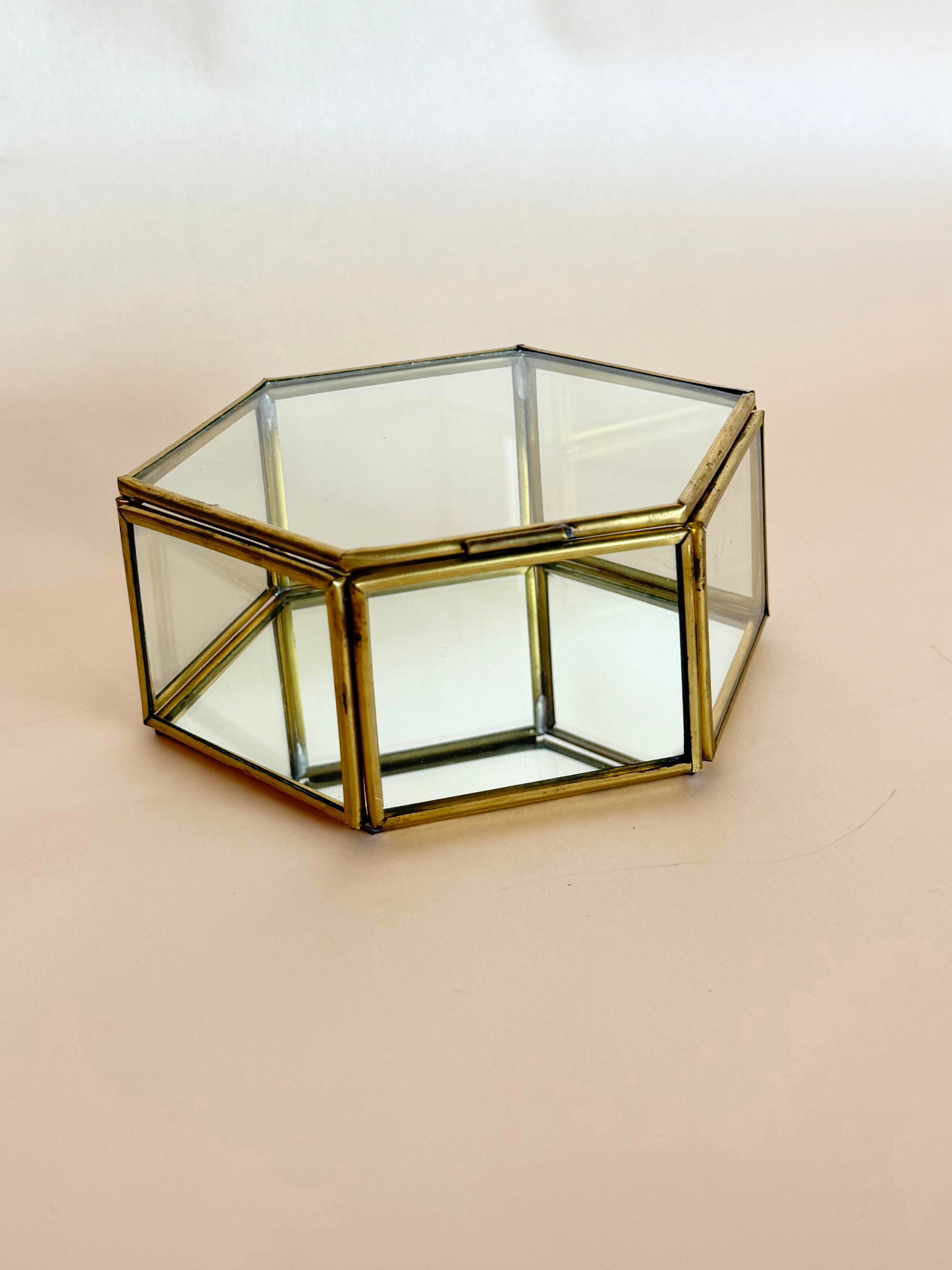Caja Transparente Hexagonal Mediana Lazo