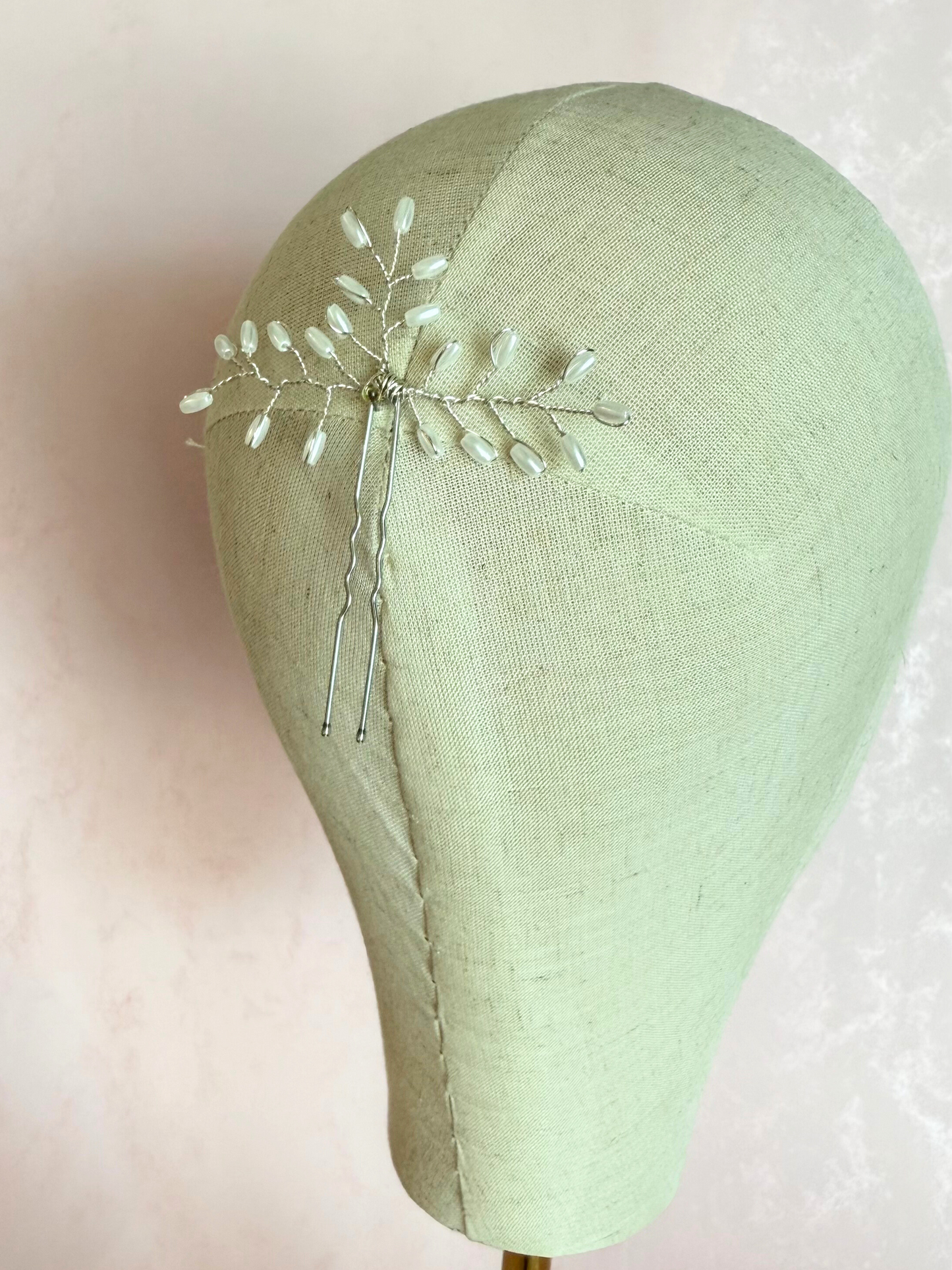 Hair Pin Perla Arroz