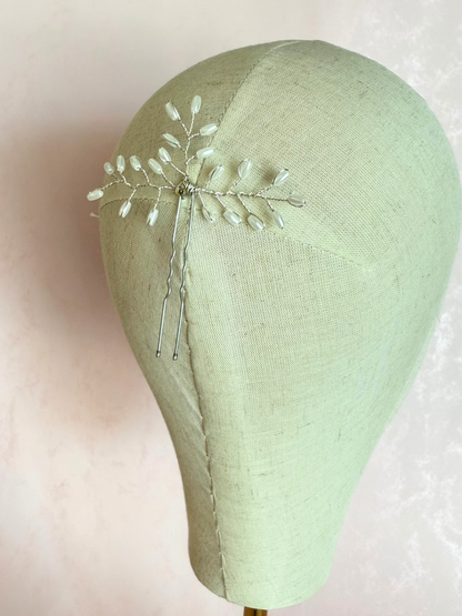Hair Pin Perla Arroz