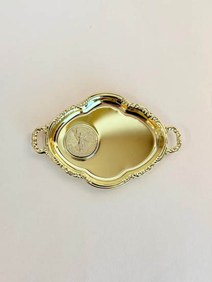 Plato Boda Anillos Dorado