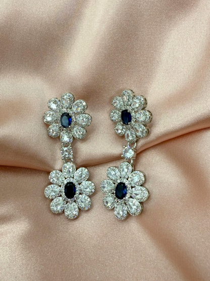 Aretes Flores Zafiro CA265