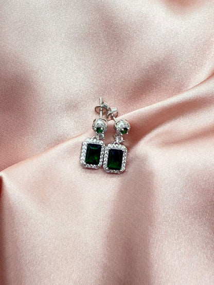 Aretes Esmeralda Rectángular