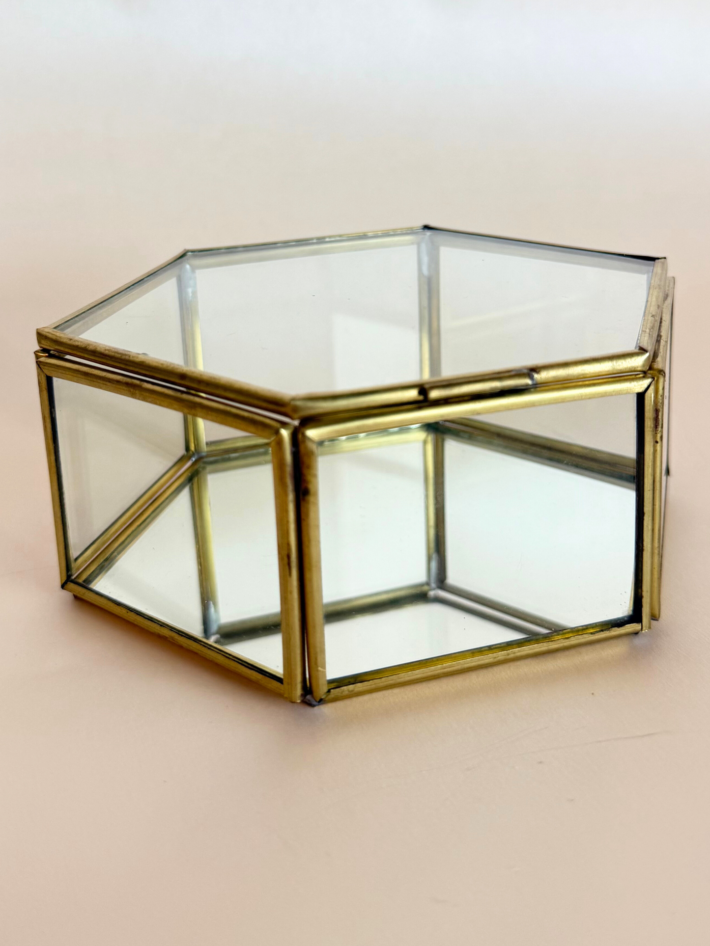 Caja Transparente Hexagonal Mediana Lazo